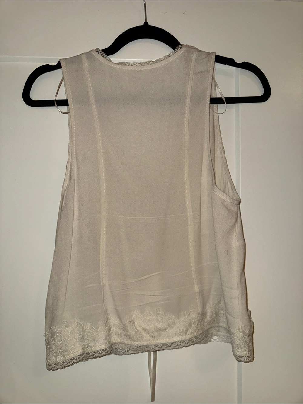 Free People Ivory Lace Button-Front Sleeveless Blouse - Picture 4 of 4